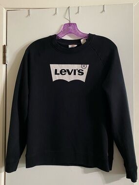 Levi's Black Crewneck Sweatshirt with White Logo